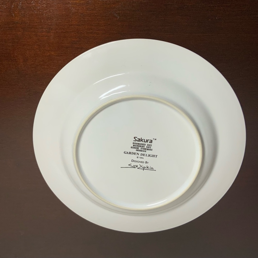 Vintage Sakura 1995 Garden Delight Sue Zipkin Salad Plate 8” Vegetable Stoneware - Picture 4 of 4